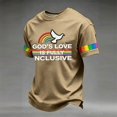 thumbnail image 3 of Pride Shirt for Men "God's Love Is Fully Inclusive" Rainbow T-Shirt Short Sleeve Casual Graphic Shirt for Pride Parades, 3 of 5
