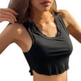 thumbnail image 1 of Gibobby Cuello sólido Chaleco Tops redondos Sin mangas Blusa corta para mujer y camisolas para mujer(Negro,CH), 1 of 5