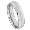 thumbnail image 1 of 6mm White IP Plated Titanium Ring High Polished with Brushed Center Wedding Band Ring For Men Or Ladies, 1 of 7