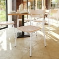 thumbnail image 2 of Flash Furniture Cyprus Contemporary Metal and Wood Dining Chair White/Antique White 2/Pack, 2 of 15
