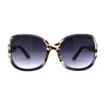 thumbnail image 3 of Womens Jewel Buckle Ribbon Hinge Butterfly Designer Sunglasses Slate Tortoise Smoke, 3 of 4