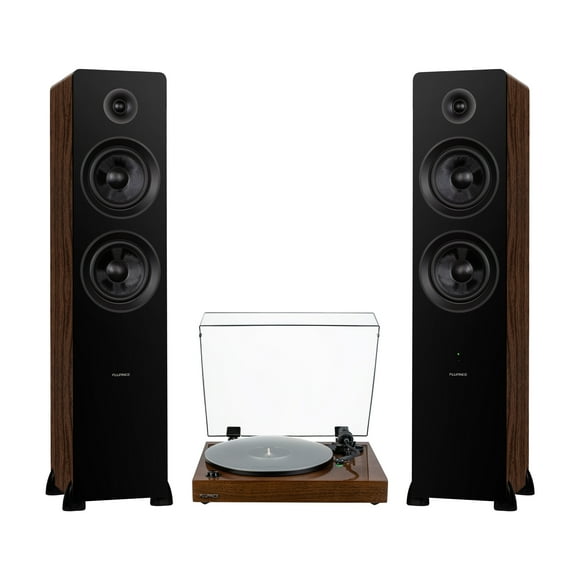 Fluance RT81+ Turntable and Ai81 Tower Speakers Bundle: High Fidelity Vinyl Playback & Powerful Stereo Sound, Integrated Amplifiers (Natural Walnut)
