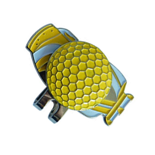 Unatoiry Golf Hat Clip Golf Ball Marker Detachable Training Aids Unique Sturdy Caps Clamp Fastener Smooth Surface for Outdoor Yellow 1Set