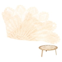 PAMINGONO Crochet Tablecloth Round Cotton 1Pack 29.1x29.1in