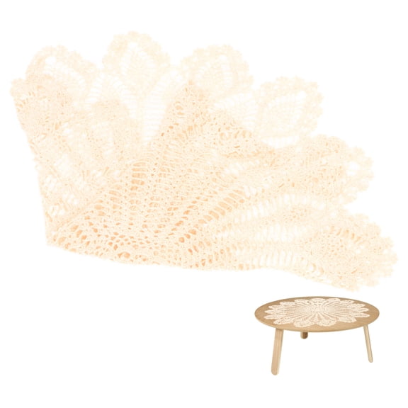 PAMINGONO Crochet Tablecloth Round Cotton 1Pack 29.1x29.1in