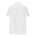 thumbnail image 3 of MIUOWANP Men's Short Sleeve Shirts Color Blocking Business Casual Lapel Button up T-shirt Size XXL(12)White, 3 of 4