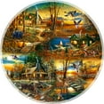 thumbnail image 2 of SUNSOUT INC - Cabins in the Woods - 1000 pc Round Jigsaw Puzzle by Artist: Jim Hansel - Finished Size 26" rd - MPN# 58662, 2 of 5