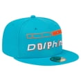 thumbnail image 3 of Men's New Era Aqua Miami Dolphins Ransom 59FIFTY Fitted Hat, 3 of 6