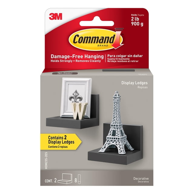 Repisas decorativas Command de pizarra, 2 unidades, soportan 900 g