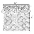 thumbnail image 3 of 16" Handwoven Cotton Throw Pillow Cover with Ogee Pattern and Tasseled Top with Filler, Charcoal, 3 of 8
