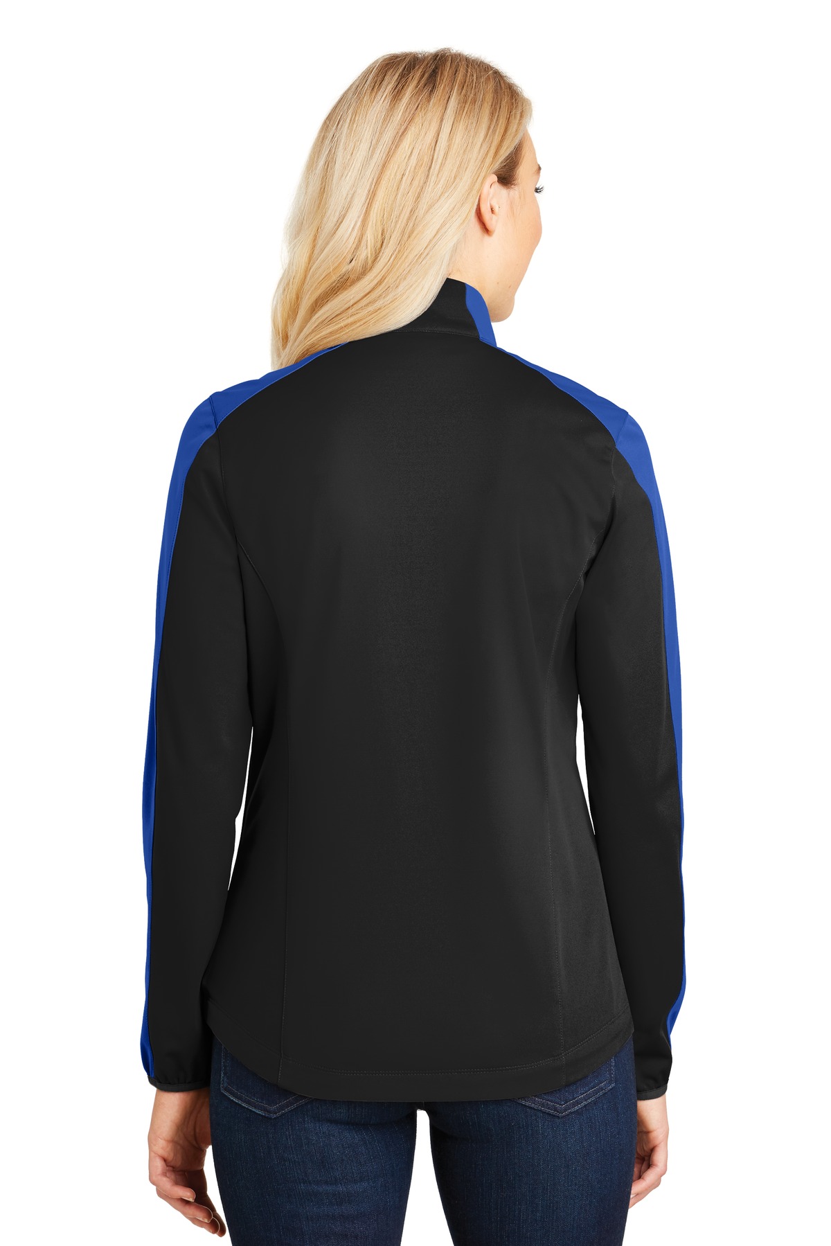 Port Authority Ladies Active Colorblock Soft Shell Jacket-2XL (Deep Black/ True Royal) - image 2 of 6