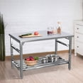 thumbnail image 6 of EastVita 48 x 30 Inch Stainless Steel Work Table for Prep and Work Folding Heavy Duty Commercial Food Prep Worktable with Adjustable Undershelf for Commercial Kitchen Restaurant Hotel and Garage, 6 of 7