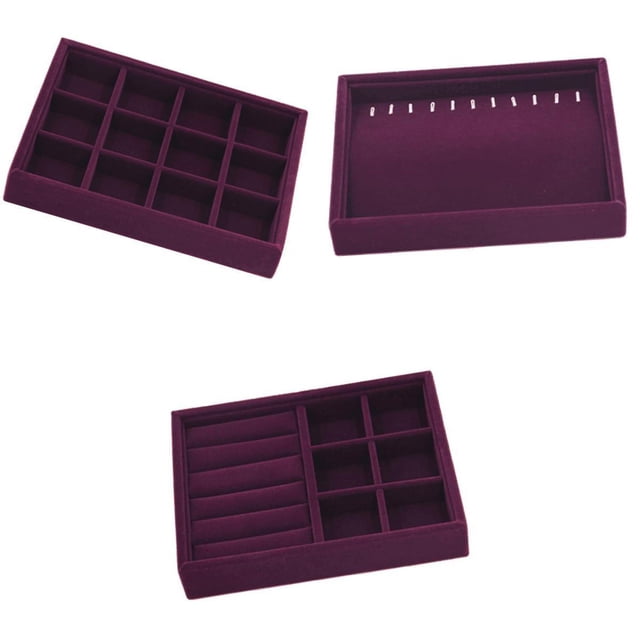 3 Bandejas para Exhibir Collares, Anillos, Joyas, Joyeros, Caja de Almacenamiento, Organizador