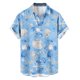thumbnail image 4 of Blusa y camisa de manga corta con cuello vuelto para hombre, blusa informal de moda con cuello vuelto, blusa estampada de manga corta con botones, blusa de poliéster para hombre, 4 of 6
