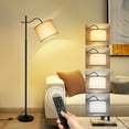 thumbnail image 1 of OUTON Arc Floor Lamp with Remote, 67" Retro Standing Lamp with 4 Color Temperatures, Metal Tall Lamps for Living Room Bedroom, 9W Bulb Included, 1 of 9