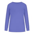thumbnail image 3 of Black and Friday Deals Idoravan Sweatsuits 2pcs Sets Womens Clearance Women's Drop Shoulder Sleeves Solid Loose Sweater Long Sleeve Round Neck Tops/Shirt Set Purple L, 3 of 7