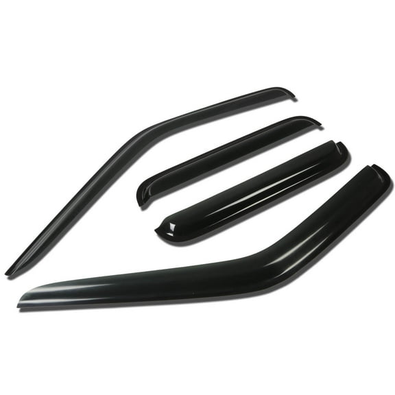 DNA Motoring WVS-106 For 2000 to 2004 Nissan Frontier D22 4DR 4pcs Window Vent Visor Deflector Rain Guard (Dark Smoke) 01 02 03