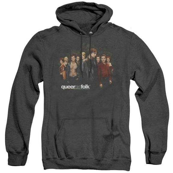 Queer As Folk Title Adult Heather Hoodie Sweatshirt Black