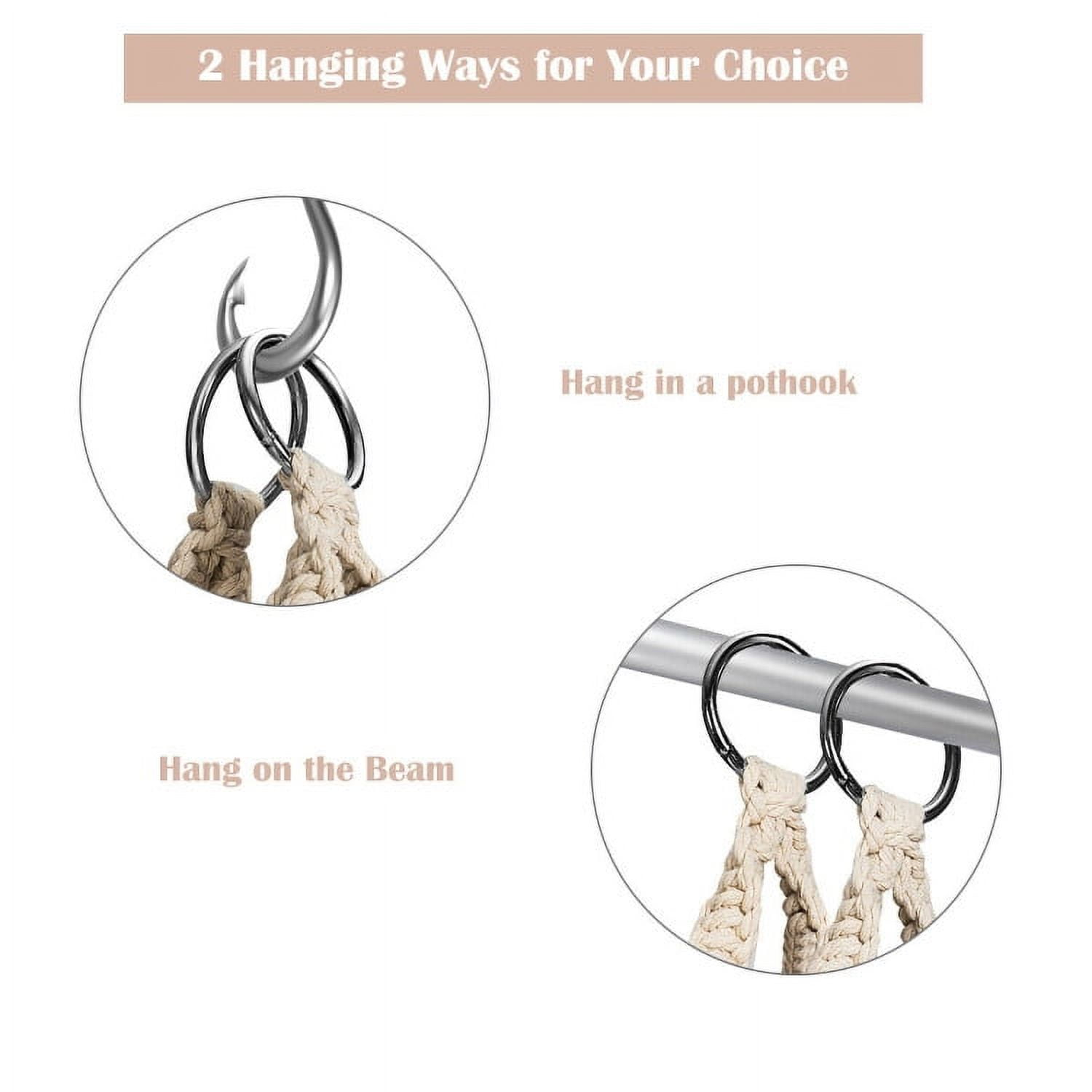 Aimee Lii Hanging Hammock Chair with 330 Pounds Capacity and Cotton Rope Handwoven Tassels Design, Patio Swing Chair, Beige