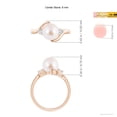 thumbnail image 2 of ANGARA Classic Japanese Akoya Cultured Pearl Bypass Ring in 14K Rose Gold for Women | June Birthstone, Birthday, Anniversary, Jewelry Gift for Women | Pearl Ring, 2 of 8