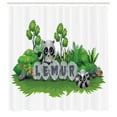 thumbnail image 3 of Ambesonne Lemur Shower Curtain, Madagascar Forest Animals, 69"Wx75"L, Grey Lime Green, 3 of 5