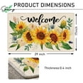thumbnail image 3 of Welcome Fall Sunflower Decorative Front Door Mat, Autumn Floral Flowers Doormat Indoor Outdoor Rose Non-Slip Floor Entryway Rug, Spring Summer Home Kitchen Decoration 17x30 Inch, 3 of 6