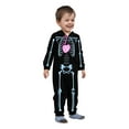 thumbnail image 3 of CLOISE Halloween Family Pajamas Skeleton One Piece Pajamas Baby 18 Months Hooded Zip Pjs Soft Long Sleeve Holiday Loungewear Funny Halloween Clothes Winter Black, 3 of 4