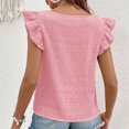 thumbnail image 5 of Mittory Women's Casual Summer Square Neck Tank Tops Sleeveless Ruffle Chiffon Blouses Top Shirts, 5 of 6