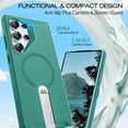 thumbnail image 5 of ExoGuard for Samsung Galaxy S25 Ultra Case, Adjustable Metal Kickstand, Soft Skin-Friendly Silicone Cover, Anti-Scratch Microfiber Lining - Teal, 5 of 7