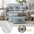 thumbnail image 5 of Outdoor Pillow Covers 26x26 Set of 2, Blue Starfish Coastal Waterproof Patio Throw Pillow Covers for Couch Sofa Chair, Beach Coral Nautical Botanical Vintage Decorative Pillowcases for Throw Pillows, 5 of 9