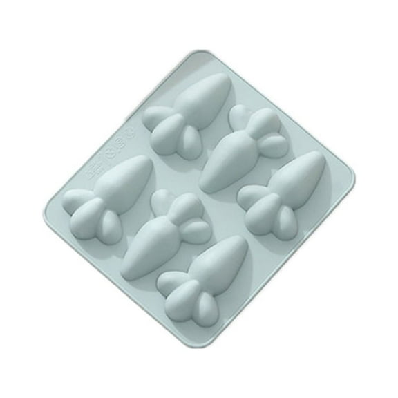 NICEXMAS Silicone Carrot Cake Mold 6 Cavity Non Stick Blue Baking Tool