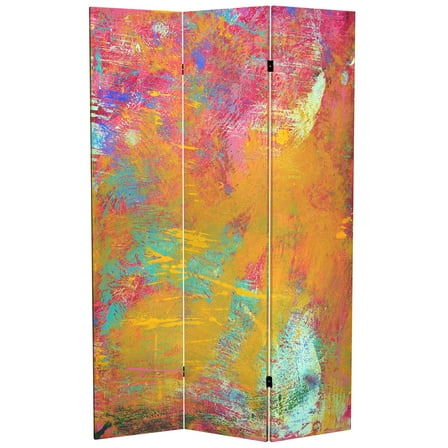 Oriental Furniture 6 ft. Tall Color Wheel Canvas Room Divider - 3 Panel