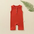 thumbnail image 4 of Toddler Baby Girls Boys Sleeveless Tank Tops Romper T-Shirt One Piece Jumpsuit Orange,6-9 Months, 4 of 6