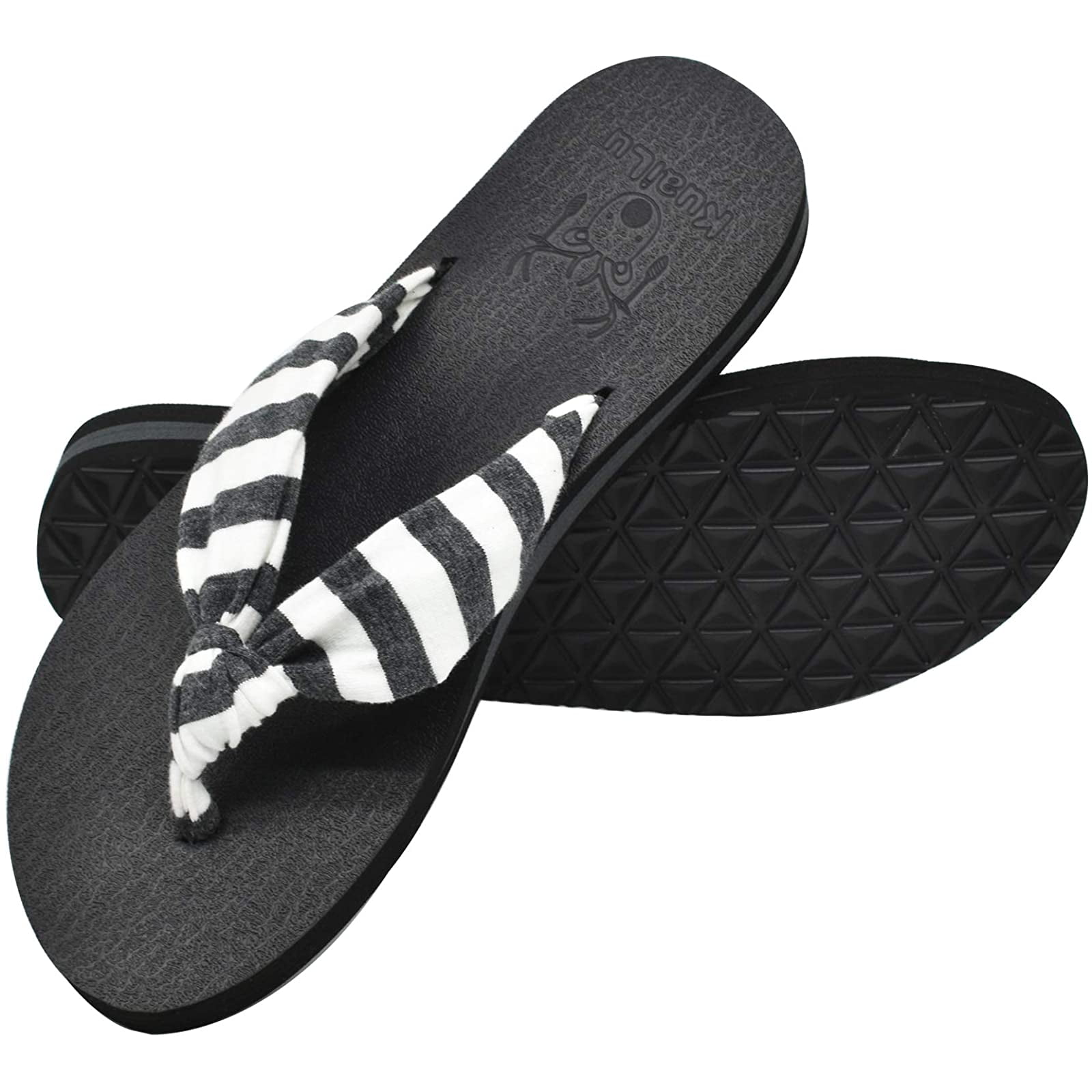 black foam flip flops