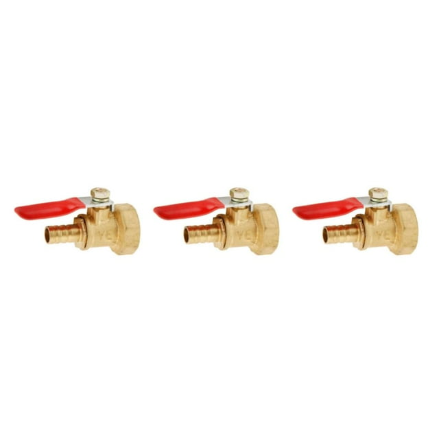 ZheElen Versatile Threaded Brass Ball Valve for Multiple Uses 20mm 8mm Red 3Set