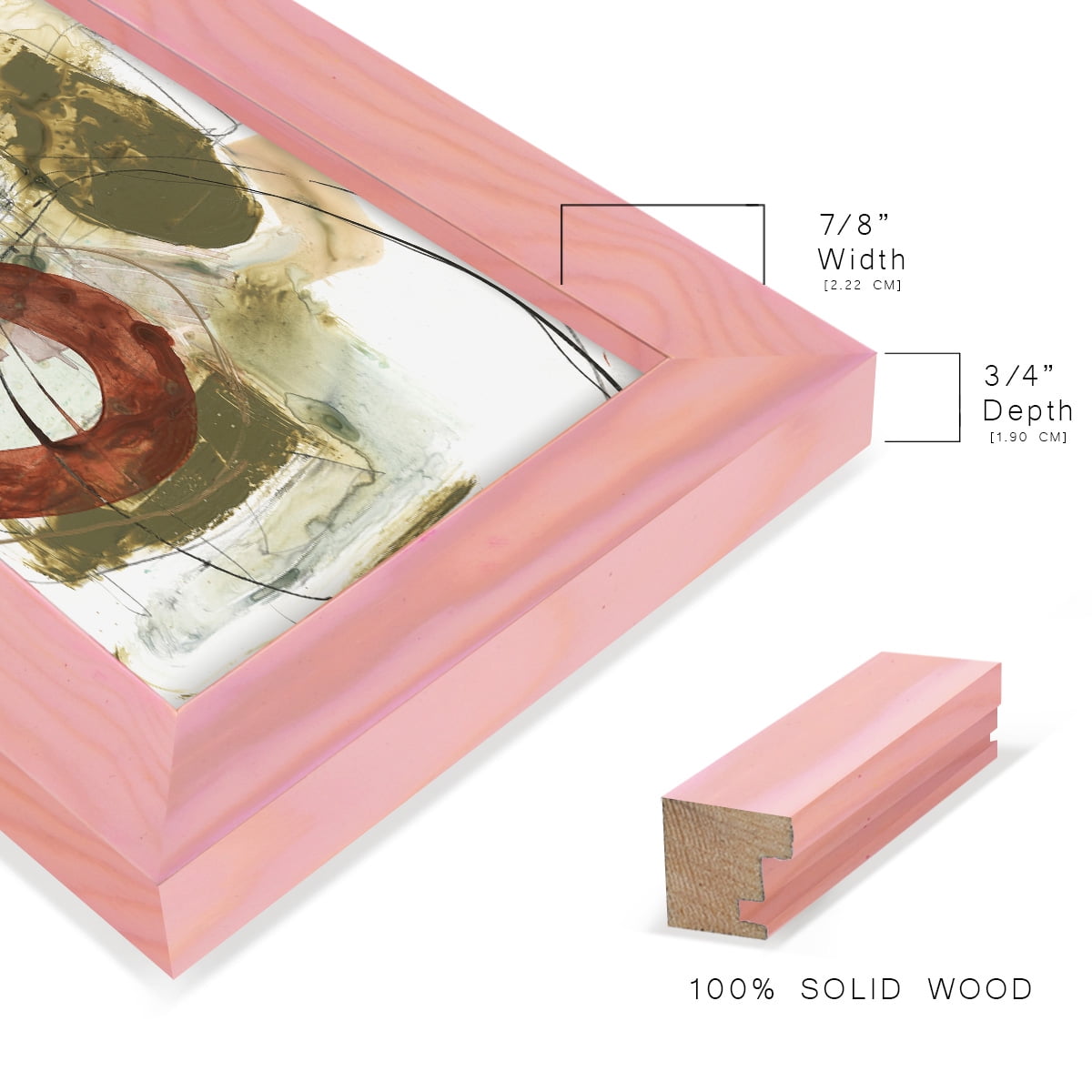 Rusted Loops I - Framed Print w/glass - Sunset Pink