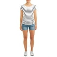 thumbnail image 2 of Maternity Oh! Mamma Overbelly Denim Shorts with Frayed Hem (Available in Plus Sizes), 2 of 5