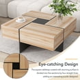 thumbnail image 6 of EUROCO 31.5" Square Coffee Table with 4 Hidden Storage Compartments, Sofa Side Tea Tables with Extendable Sliding Tabletop, UV High-gloss Finish Coffee Table for Living Room, 6 of 8