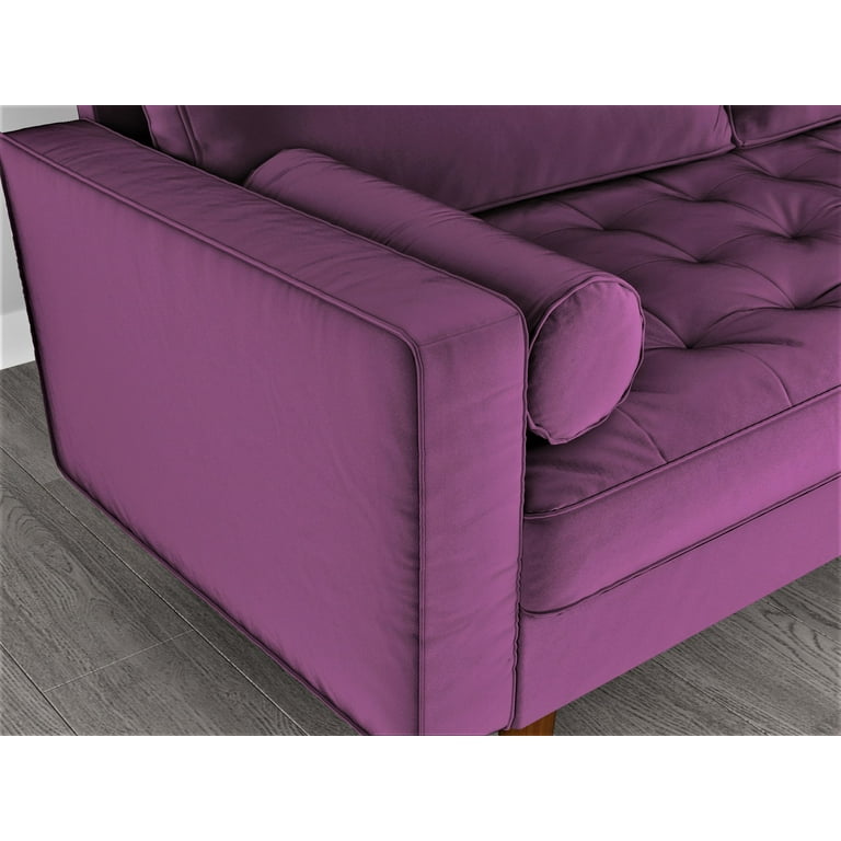 Uspridefurniture Hazen 57.8 Velvet Square Arm Loveseat Purple