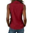 thumbnail image 6 of Otntypg Women’s Wrap V Neck Tank Top Dressy Summer Sleeveless Side Bowknot Tie Tunic Blouse Lightweight Loose Fit Casual Beach Vacation Tees Blouse, 6 of 7