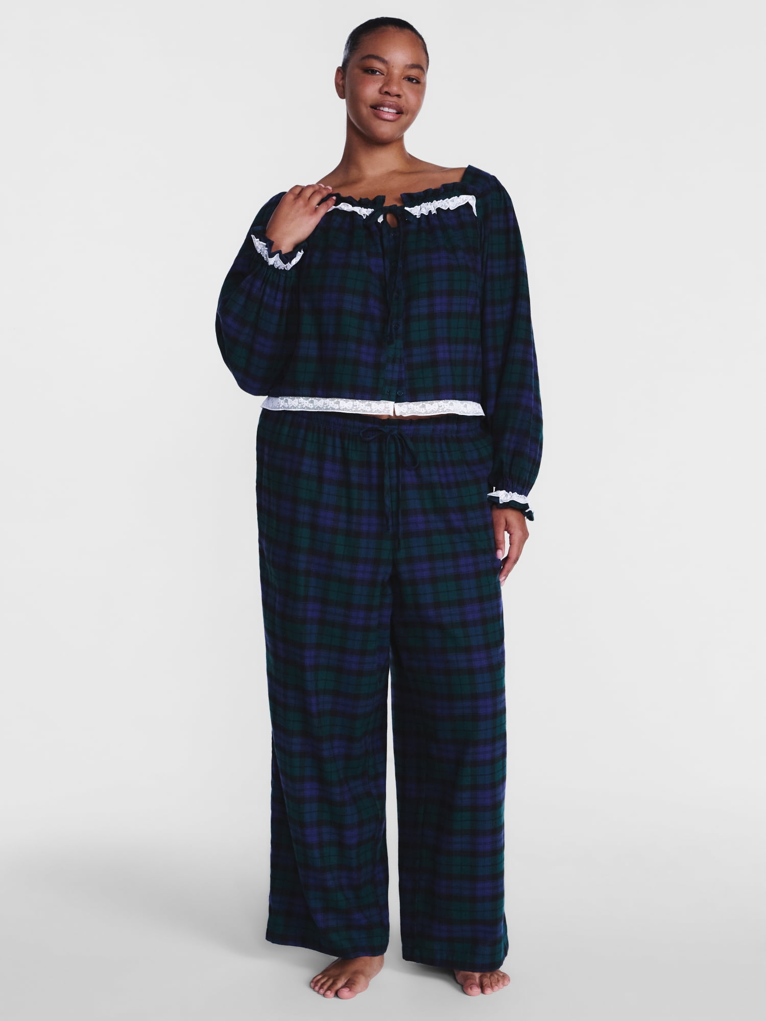 Joyspun Women's Flannel Sleep Pants, 30” Inseam, Sizes XS-3X