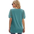 thumbnail image 6 of Coferset Summer Womens Tops V Neck T Shirts Swiss Dot Puff Sleeve Tops Loose Casual Tshirts Blouses for Women, 6 of 7