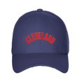 thumbnail image 2 of Daxton USA Cities States Baseball Hat Cap Arch Letters, Cleveland Navy Red, 2 of 2