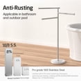 thumbnail image 6 of Free Standing Towel Racks For Bathroom With Weighted Marble Base  40-inch Floor Rack Stand 3 Swivel Bars 18/8 Stainless Steel Brushed Finish Bth219-2, 6 of 8