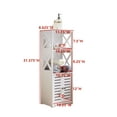 thumbnail image 6 of Kings Brand Furniture Basic Plastic Wood Storage Cabinet for Bathroom, 1 Shelf Behind Doors, 2 Open Shelves, White, 6 of 6