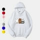 thumbnail image 2 of Tres Osos Sentados Impresos Tops Más Sudaderas De Terciopelo Con Capucha Ropa De Pareja Manga Larga Otoño Invierno Streetwear Chaquetaspangjing, 2 of 4