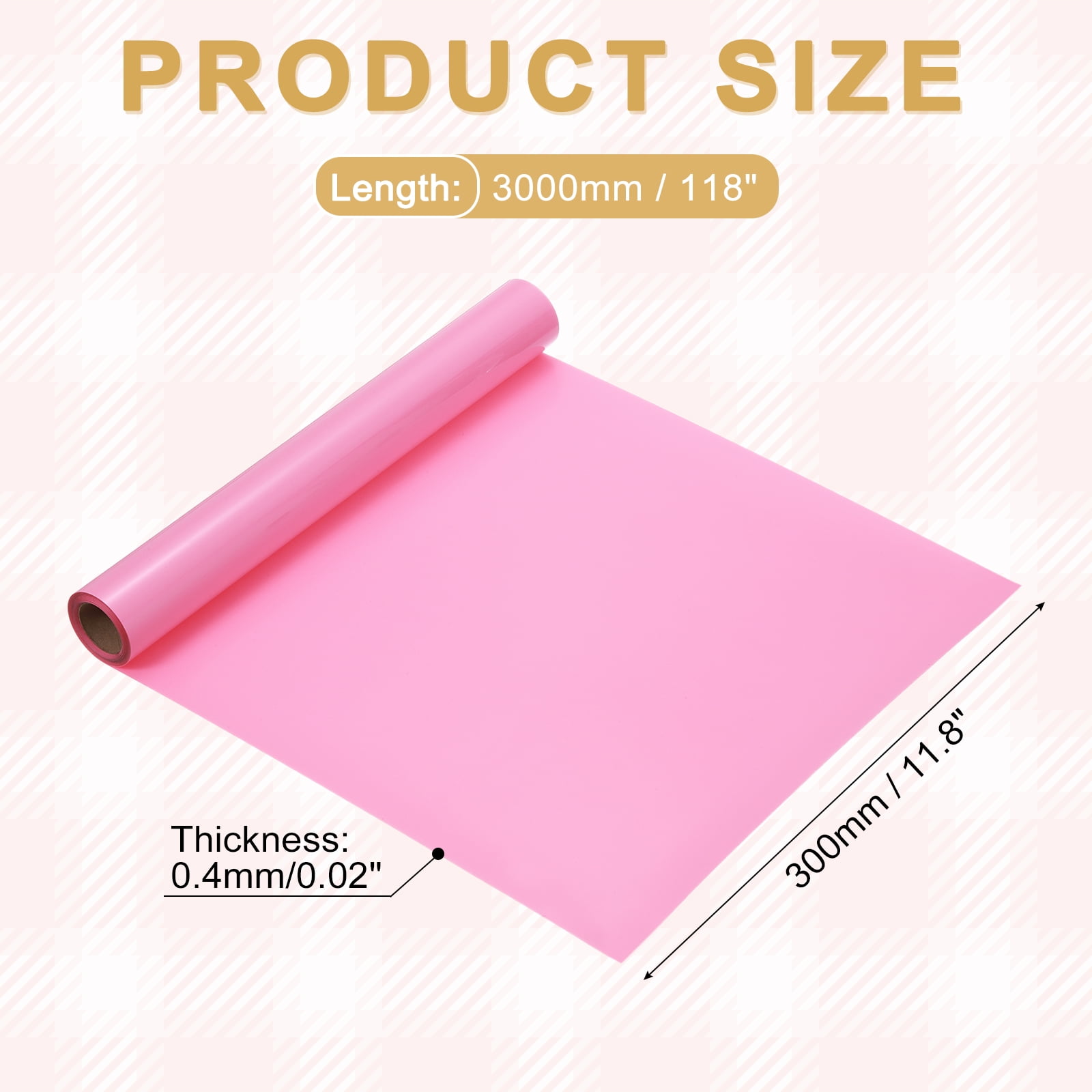 Uxcell Heat Transfer Vinyl Roll, 12" x 9.8ft HTV Iron on Transfer Vinyl for T-Shirts Craft Cutter Cutting Machine, Easy to Cut and Weed (Pink)