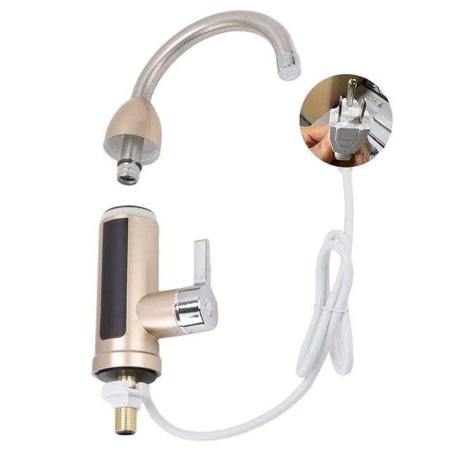 Grifo eléctrico con calentador de agua, calentador de agua instantáneo de 3000W, kit de grifo eléctrico para grifo de agua, grifo giratorio para calefacción de cocina, respuesta rápida
