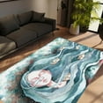 thumbnail image 1 of LaModaHome Non-Slip Rug Blue Phosphor Rug Washable Mat Child Stain Resistant Living Room Kitchen Carpet - Size: 3,3X5,9ft(100X180cm), 1 of 5