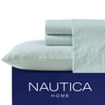 thumbnail image 2 of Juego de sábanas Nautica Twin XL de algodón percal, color blanco fresco y nítido, 2 of 5